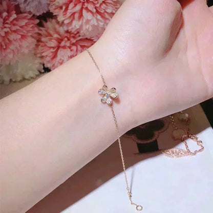[⭐Renara]FRIVOLE GOLD FLOWER DIAMOND BRACELET