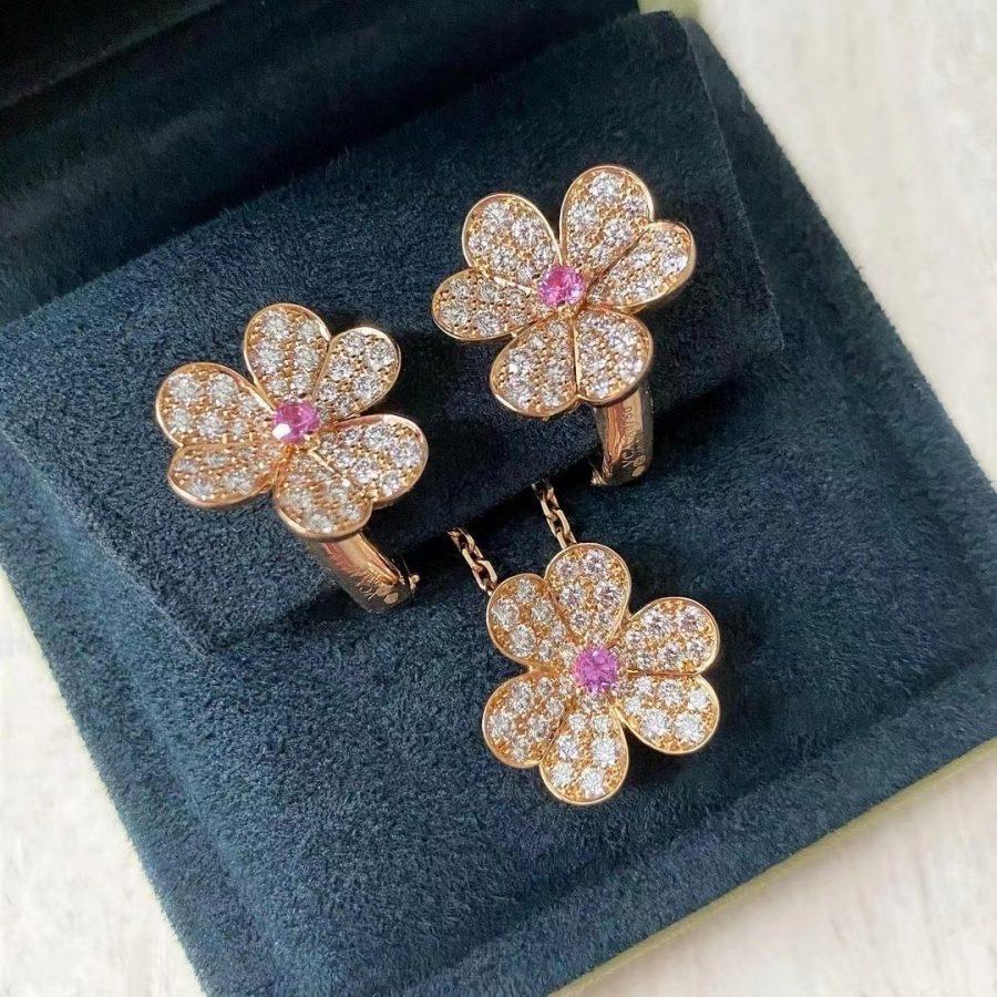 [⭐Renara]FRIVOLE ROSE GOLD FLOWER DIAMOND NECKLACE