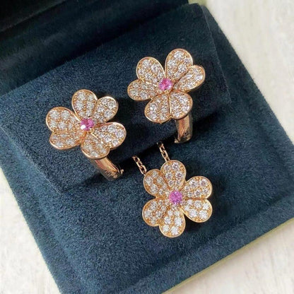 [⭐Renara]FRIVOLE ROSE GOLD FLOWER DIAMOND NECKLACE