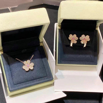 [⭐Renara]FRIVOLE ROSE GOLD FLOWER DIAMOND NECKLACE