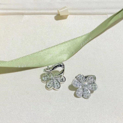 [⭐Renara]FRIVOLE SILVER FLOWER DIAMOND EARRINGS