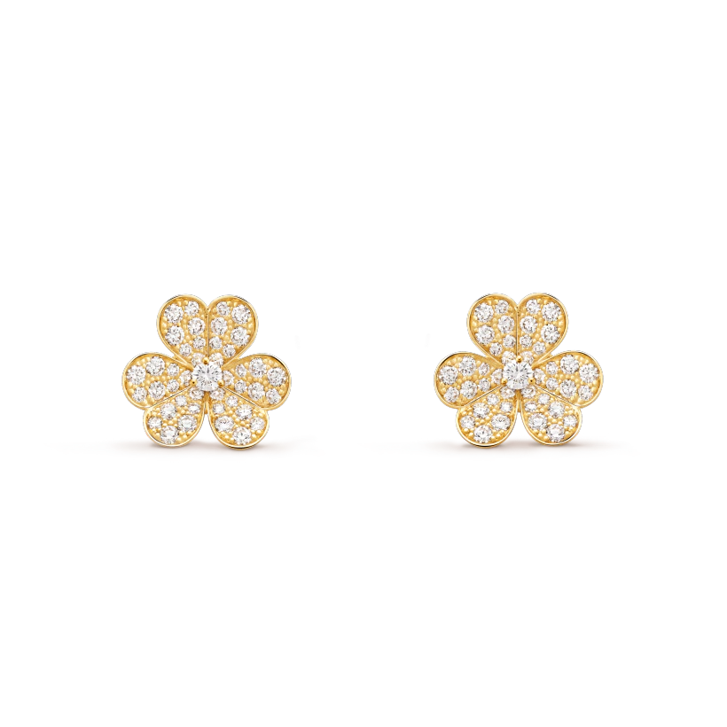 [⭐Renara]FRIVOLE GOLD FLOWER DIAMOND EARRINGS