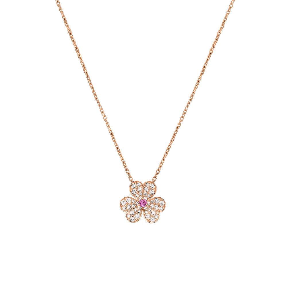 [⭐Renara]FRIVOLE ROSE GOLD FLOWER DIAMOND NECKLACE