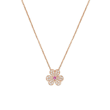 [⭐Renara]FRIVOLE ROSE GOLD FLOWER DIAMOND NECKLACE