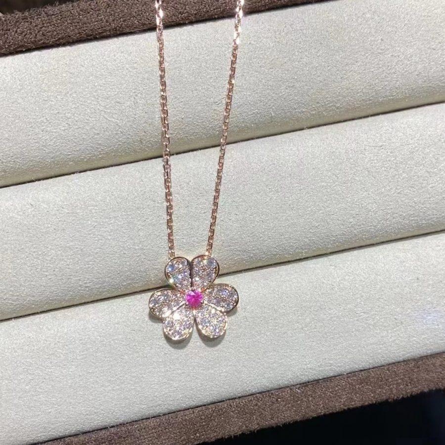 [⭐Renara]FRIVOLE ROSE GOLD FLOWER DIAMOND NECKLACE