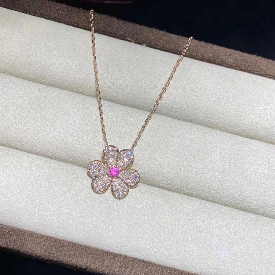 [⭐Renara]FRIVOLE ROSE GOLD FLOWER DIAMOND NECKLACE