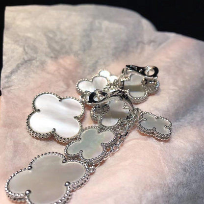 [⭐Renara]CLOVER EARRINGS WHITE MOP 4 MOTIFS SILVER