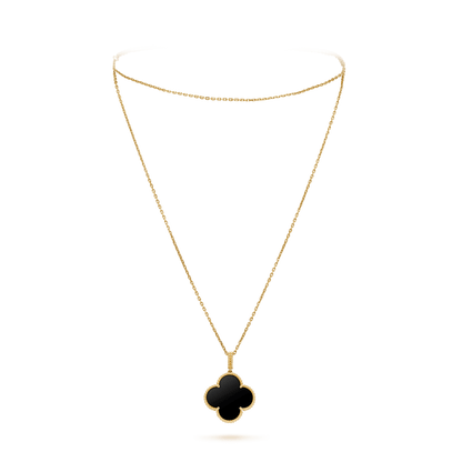 [⭐Renara]CLOVER 25MM GOLD ONYX BIG CLOVER NECKLACE