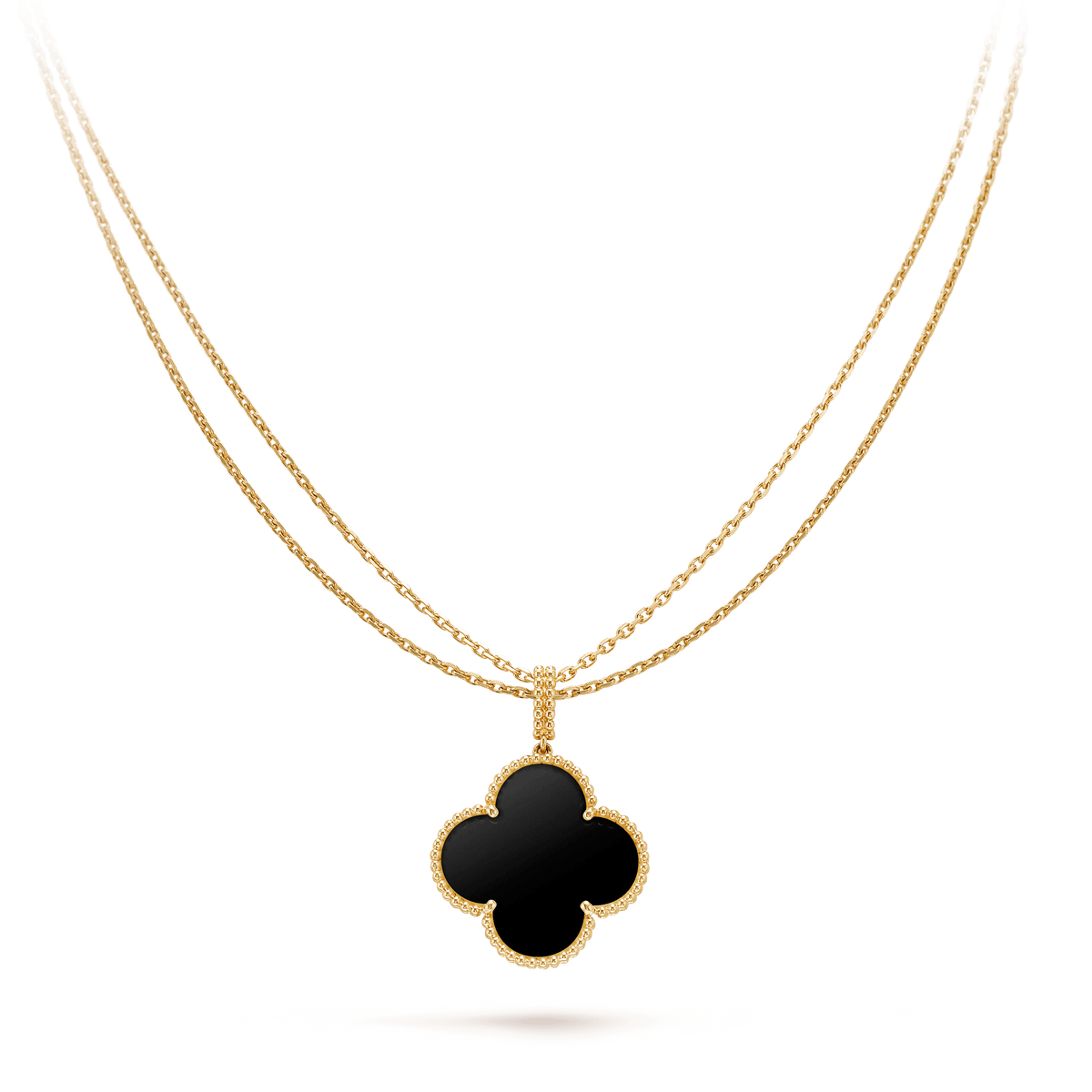[⭐Renara]CLOVER 25MM GOLD ONYX BIG CLOVER NECKLACE