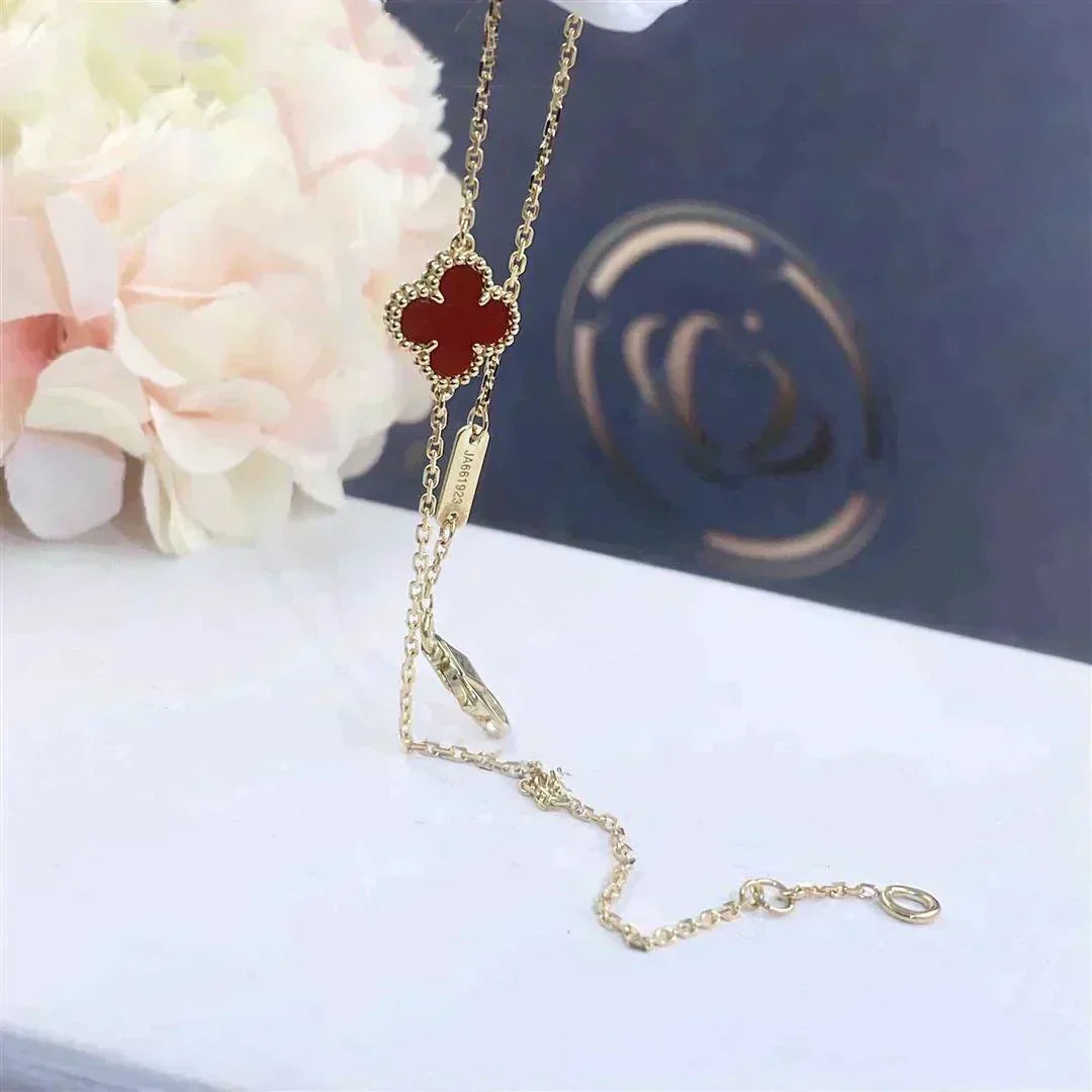 [⭐Renara]CLOVER  CARNELIAN SINGLE FLOWER BRACELET