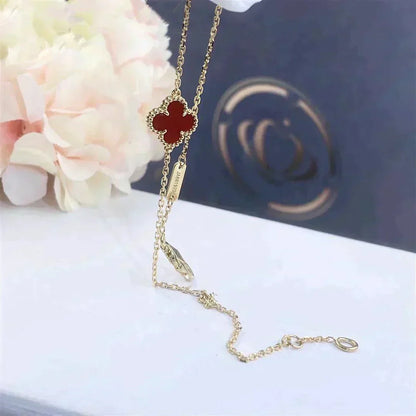 [⭐Renara]CLOVER  CARNELIAN SINGLE FLOWER BRACELET