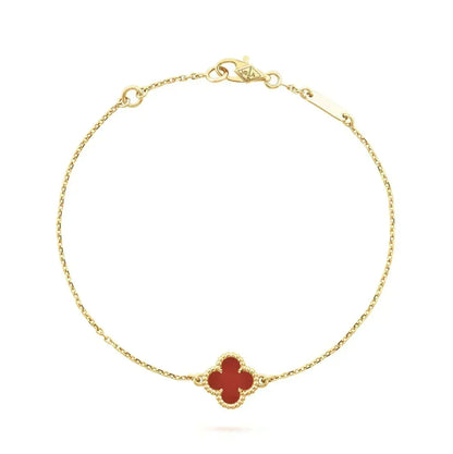 [⭐Renara]CLOVER  CARNELIAN SINGLE FLOWER BRACELET