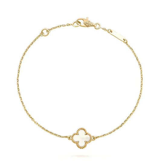 [⭐Renara]CLOVER WHITE MOP SINGLE FLOWER BRACELET
