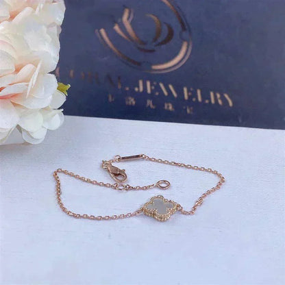 [⭐Renara]CLOVER WHITE MOP SINGLE FLOWER BRACELET