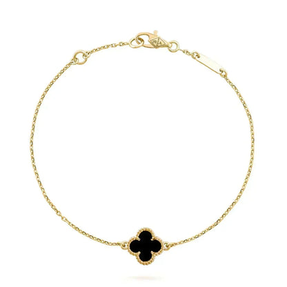 [⭐Renara]CLOVER ONYX SINGLE FLOWER BRACELET