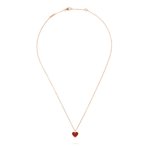 [⭐Renara]SWEET CLOVER CARNELIAN HEART NECKLACE