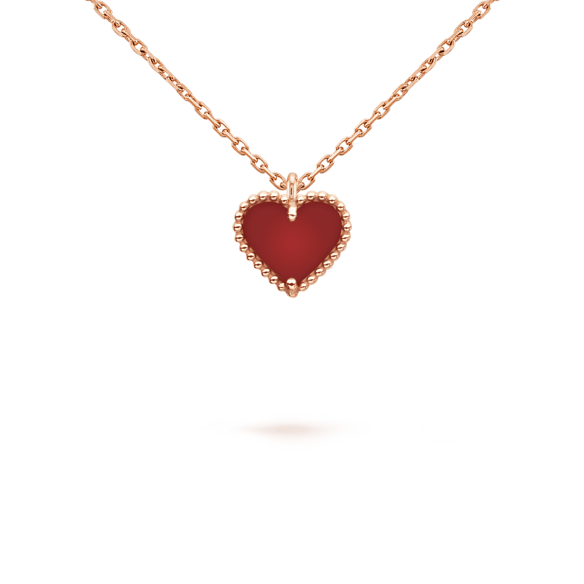 [⭐Renara]SWEET CLOVER CARNELIAN HEART NECKLACE