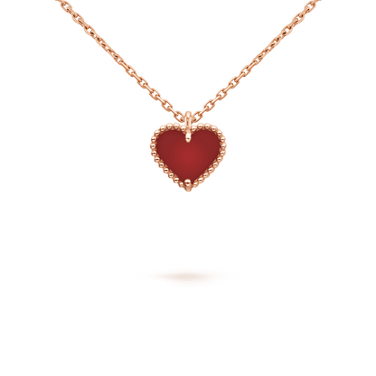 [⭐Renara]SWEET CLOVER CARNELIAN HEART NECKLACE