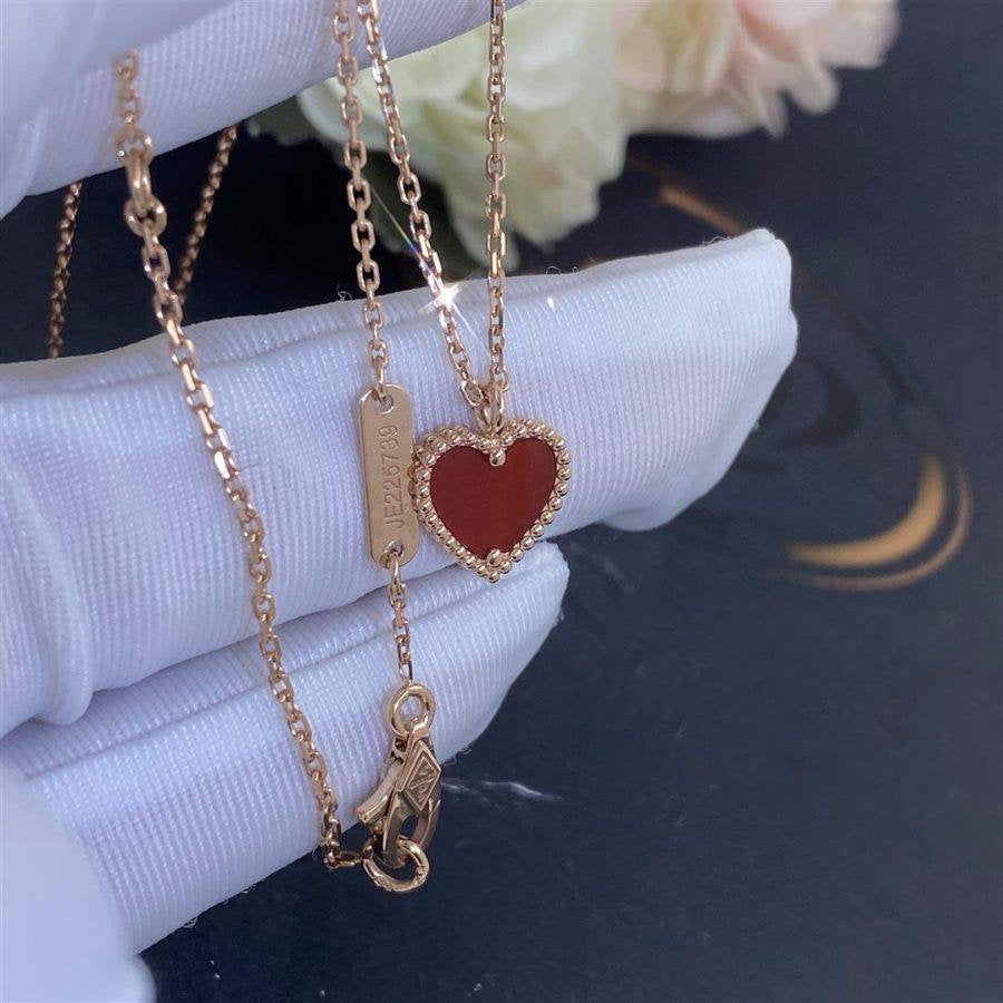 [⭐Renara]SWEET CLOVER CARNELIAN HEART NECKLACE