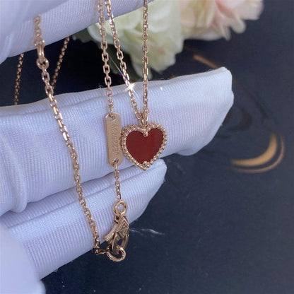 [⭐Renara]SWEET CLOVER CARNELIAN HEART NECKLACE