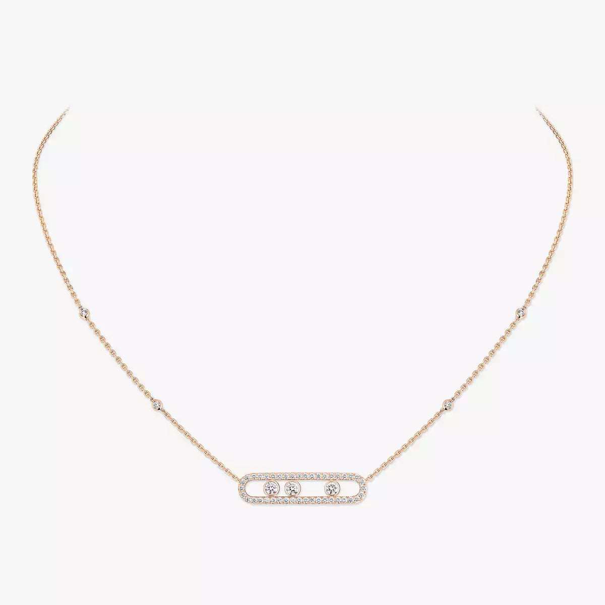 [⭐Renara] Move Pave_ Rose Gold Diamond Necklace