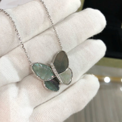 [⭐Renara]LARGE BUTTERFLY SILVER PENDANT DIAMOND NECKLACE