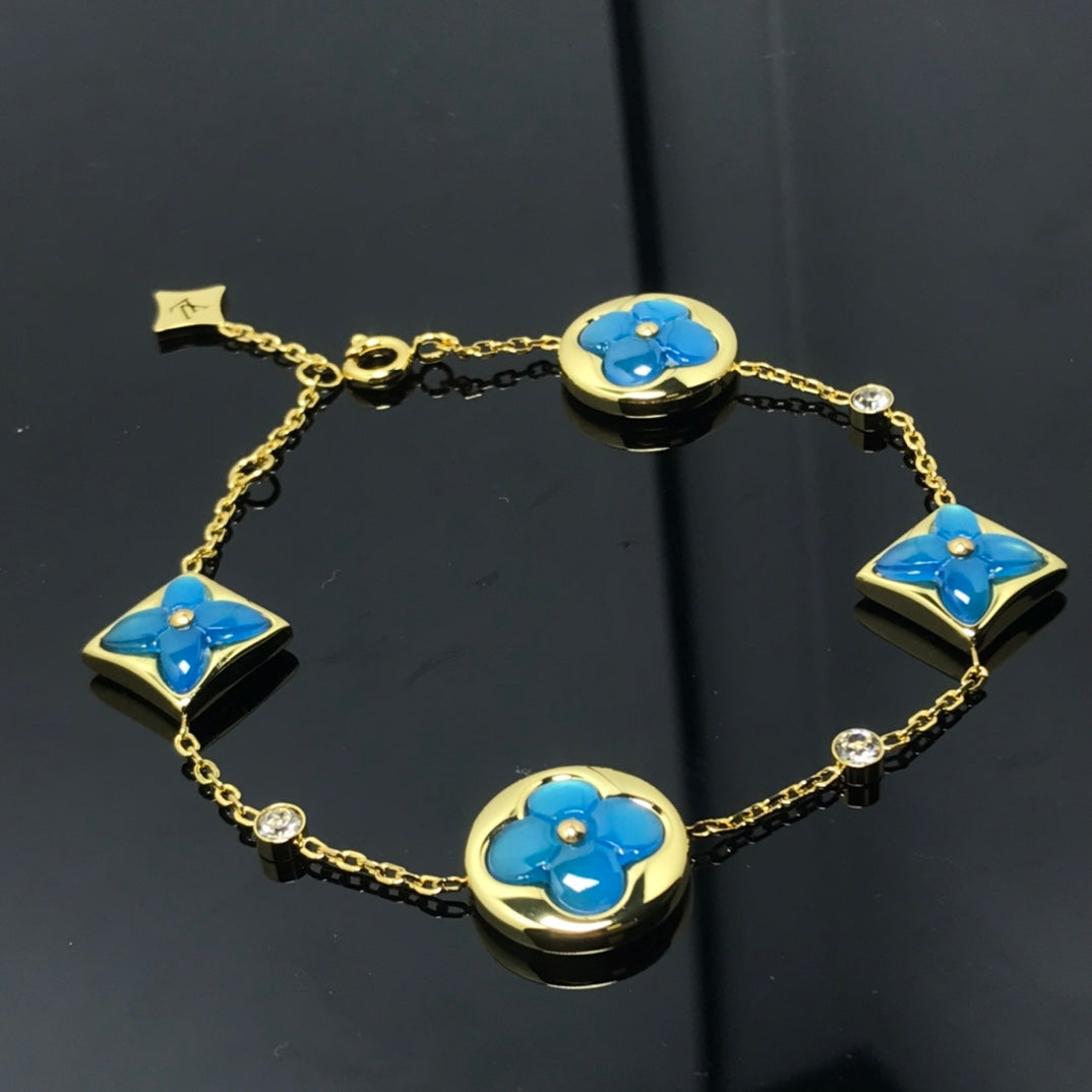 [⭐Renara]STAR AND SUN 4 MOTIF BLUE BRACELET