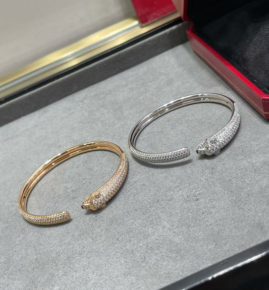[⭐Renara]PANTHERE FULL DIAMOND OPEN BRACELET