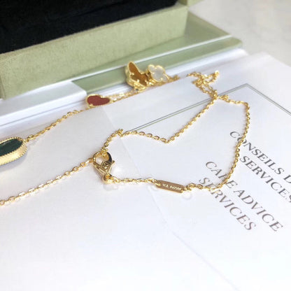 [⭐Renara]LUCKY SPRING 4 MOTIFS ROSE GOLD NECKLACE