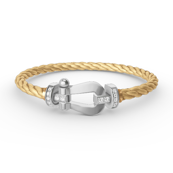 [⭐Renara]FORCE LARGE HORSESHOE HALF DIAMOND BRACELET SILVER