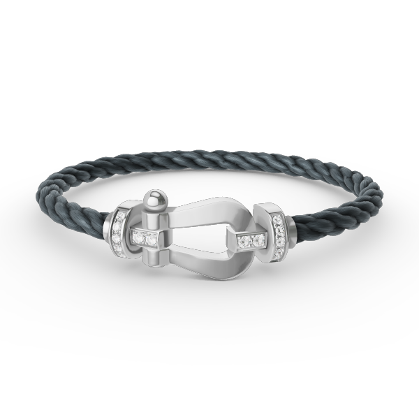 [⭐Renara]FORCE LARGE HORSESHOE HALF DIAMOND BRACELET SILVER