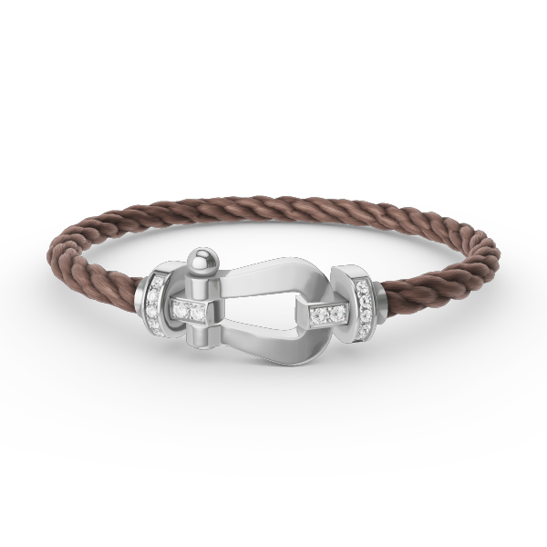[⭐Renara]FORCE LARGE HORSESHOE HALF DIAMOND BRACELET SILVER