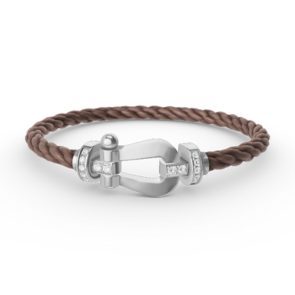 [⭐Renara]FORCE LARGE HORSESHOE HALF DIAMOND BRACELET SILVER