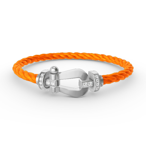 [⭐Renara]FORCE LARGE HORSESHOE HALF DIAMOND BRACELET SILVER