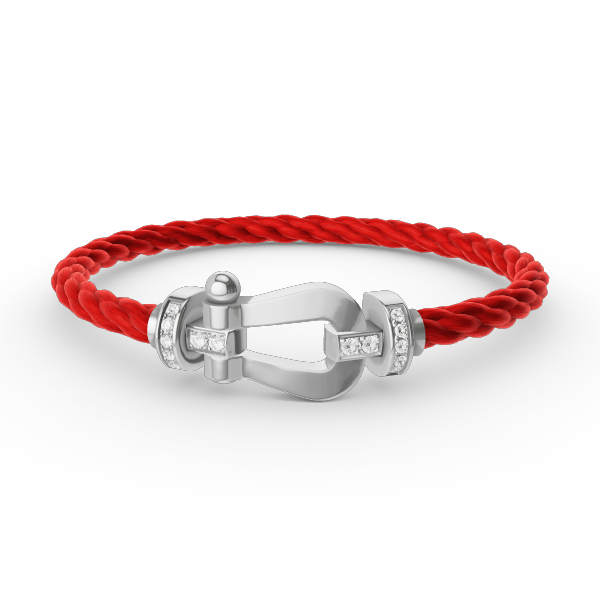 [⭐Renara]FORCE LARGE HORSESHOE HALF DIAMOND BRACELET SILVER
