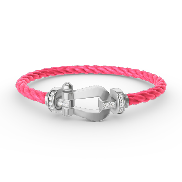 [⭐Renara]FORCE LARGE HORSESHOE HALF DIAMOND BRACELET SILVER
