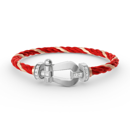 [⭐Renara]FORCE LARGE HORSESHOE HALF DIAMOND BRACELET SILVER