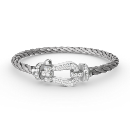[⭐Renara]FORCE LARGE HORSESHOE FULL DIAMOND BRACELET SILVER