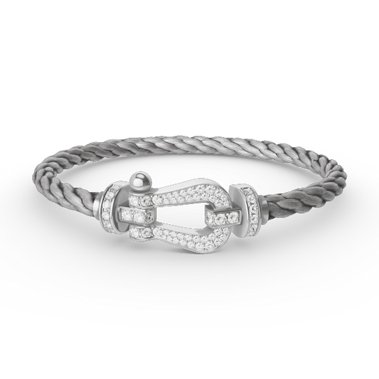[⭐Renara]FORCE LARGE HORSESHOE FULL DIAMOND BRACELET SILVER