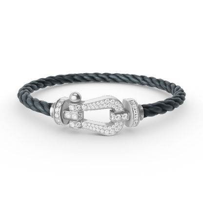 [⭐Renara]FORCE LARGE HORSESHOE FULL DIAMOND BRACELET SILVER