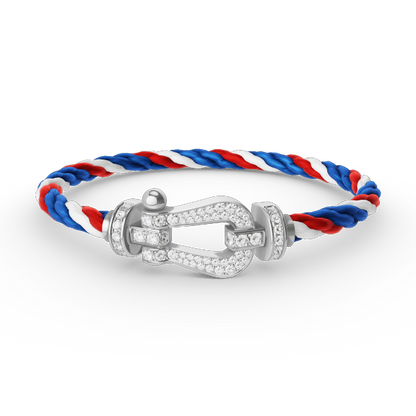 [⭐Renara]FORCE LARGE HORSESHOE FULL DIAMOND BRACELET SILVER