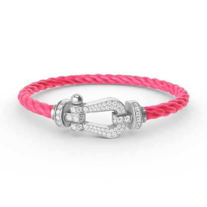 [⭐Renara]FORCE LARGE HORSESHOE FULL DIAMOND BRACELET SILVER