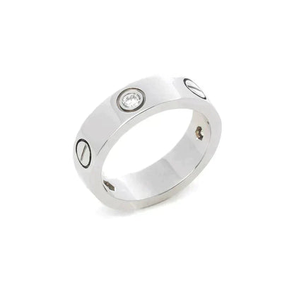 [⭐Renara]LOVE RING 5.5MM 3 DIAMONDS SILVER